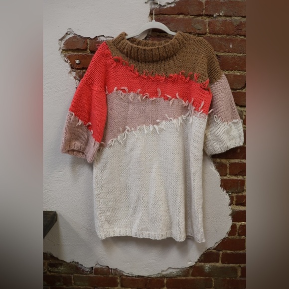 Veroalfie Mohair Wool Blend Marlene Fringed tunic Sweater - Picture 2 of 10
